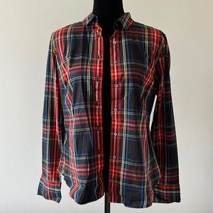 NWT | J.Crew | Slim Stretch Perfect Shirt in Black Stewart Tartan